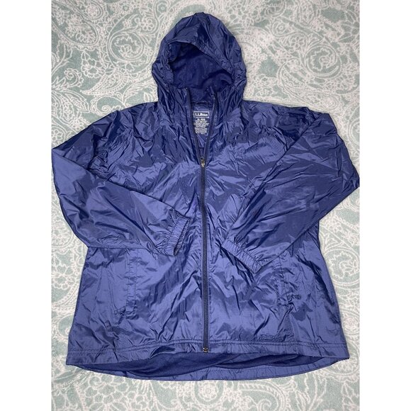 LL Bean Vintage Waterproof Windbreaker Blue Full Zip XL - Picture 1 of 4
